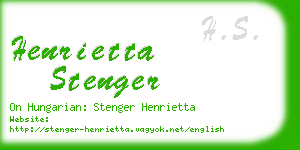 henrietta stenger business card